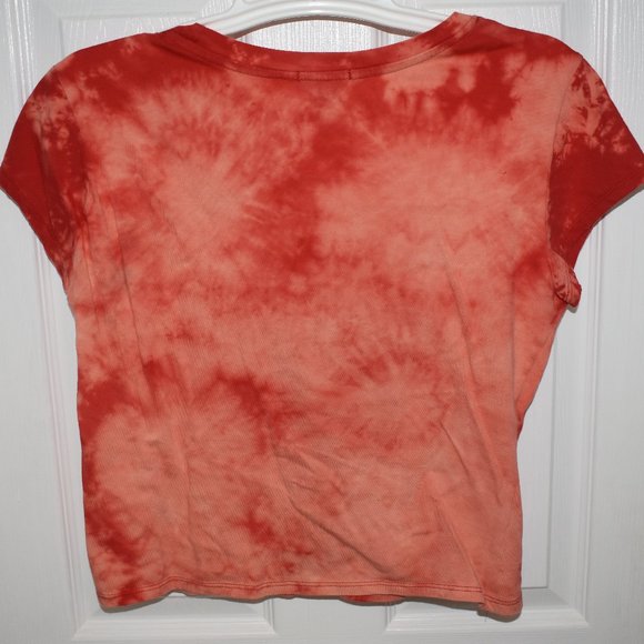 Rue21 Red Tie Dye Chinese Dragon Crop Top Medium - Picture 5 of 6